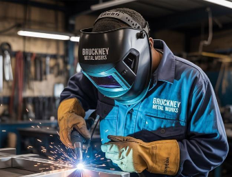 Bruckney welder working in the workshop
